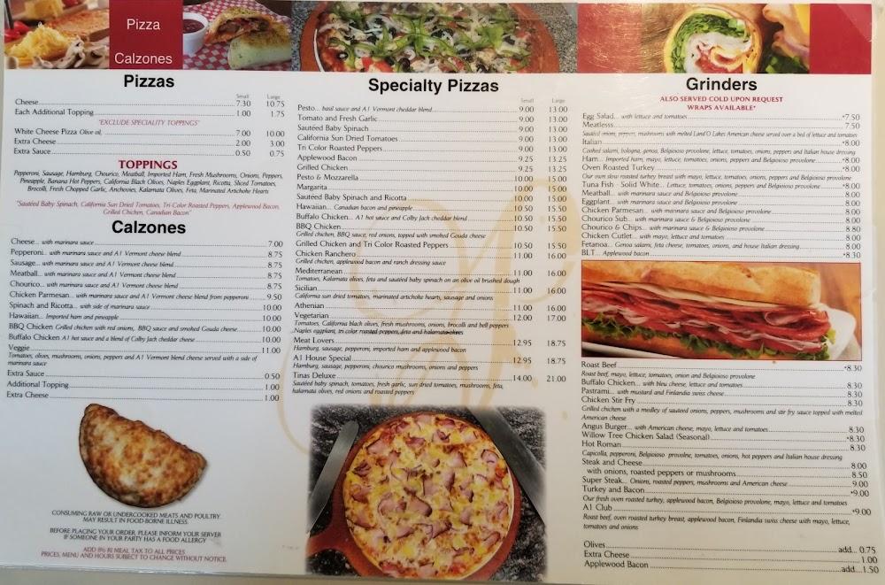 A-1 Pizza Menu image 2