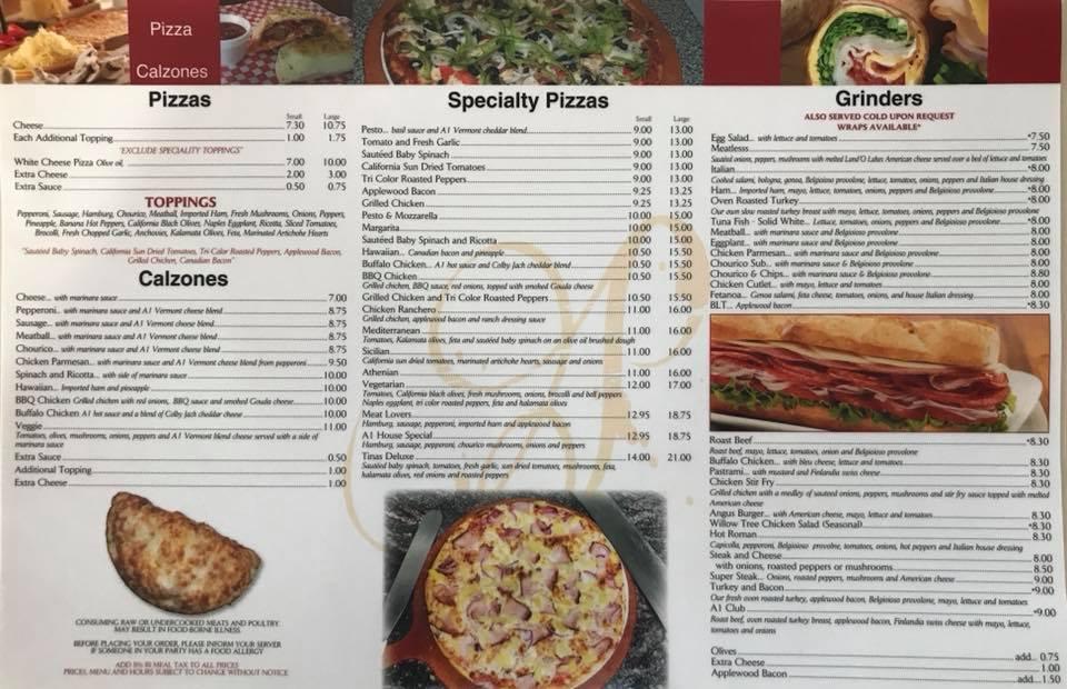 A-1 Pizza Menu image 3